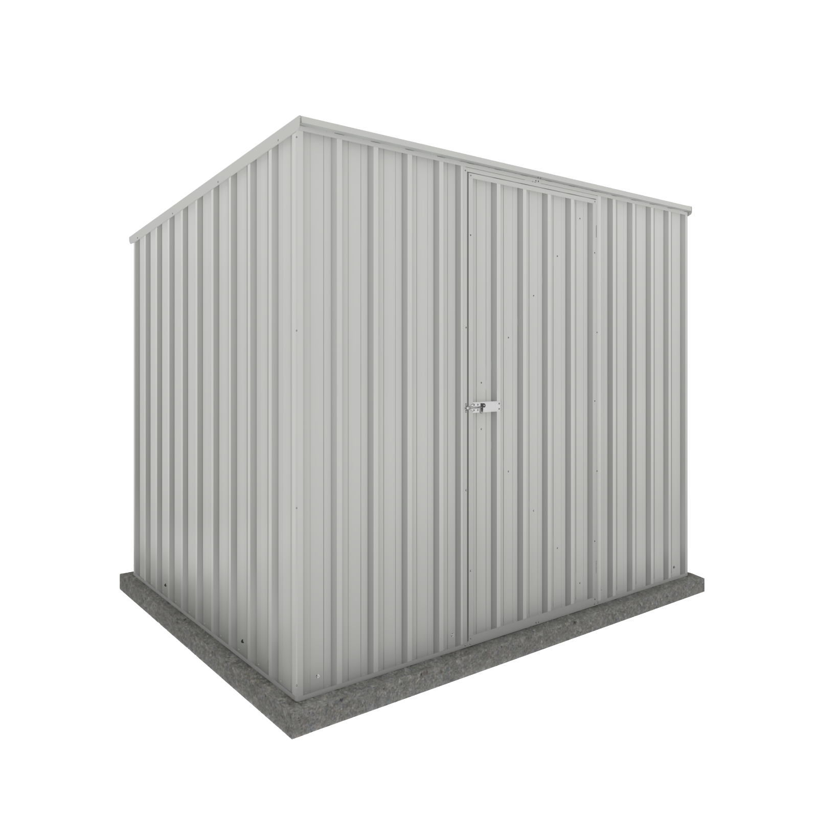 2.26mW x 1.52mD x 1.80mH Garden Shed Reverse Skillion Single Door Zincalume