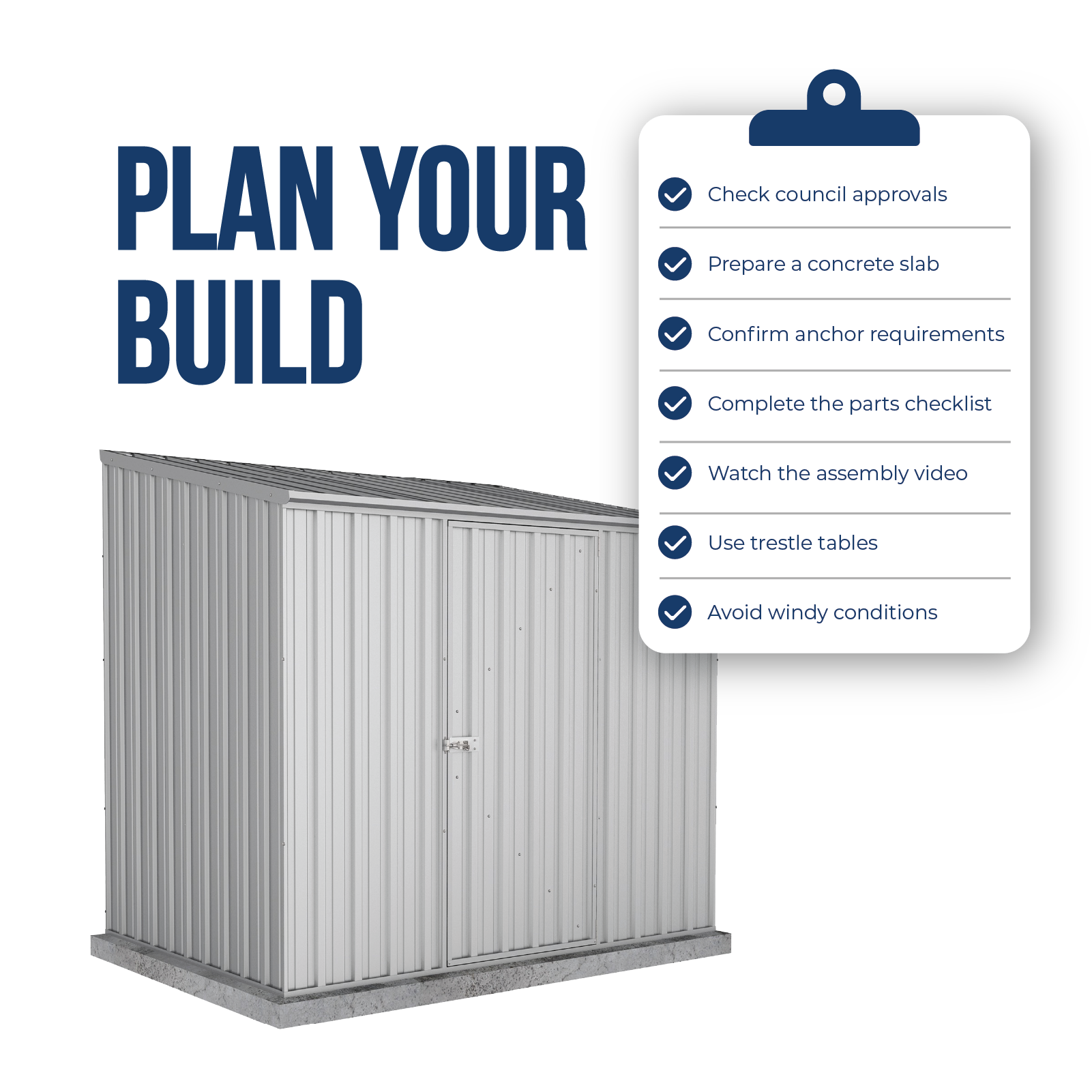 2.26mW x 1.52mD x 2.08mH Garden Shed Economy Single Door Zinc