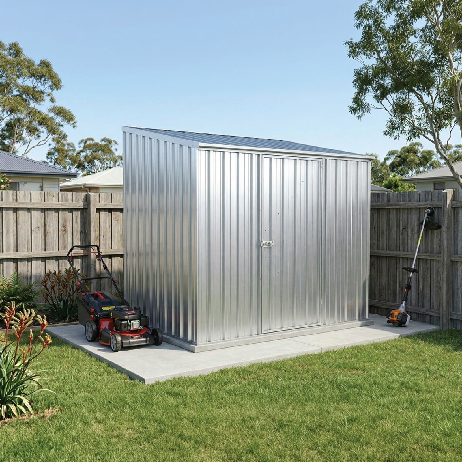 2.26mW x 1.52mD x 2.08mH Garden Shed Economy Single Door Zinc