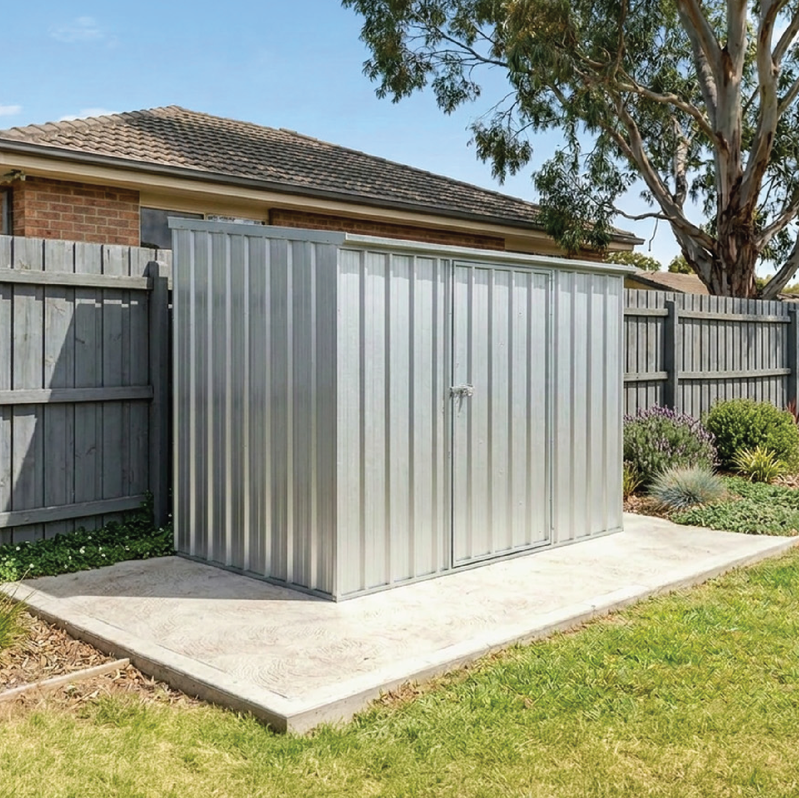 2.26mW x 1.52mD x 2.08mH Garden Shed Space Saver Single Door Zincalume