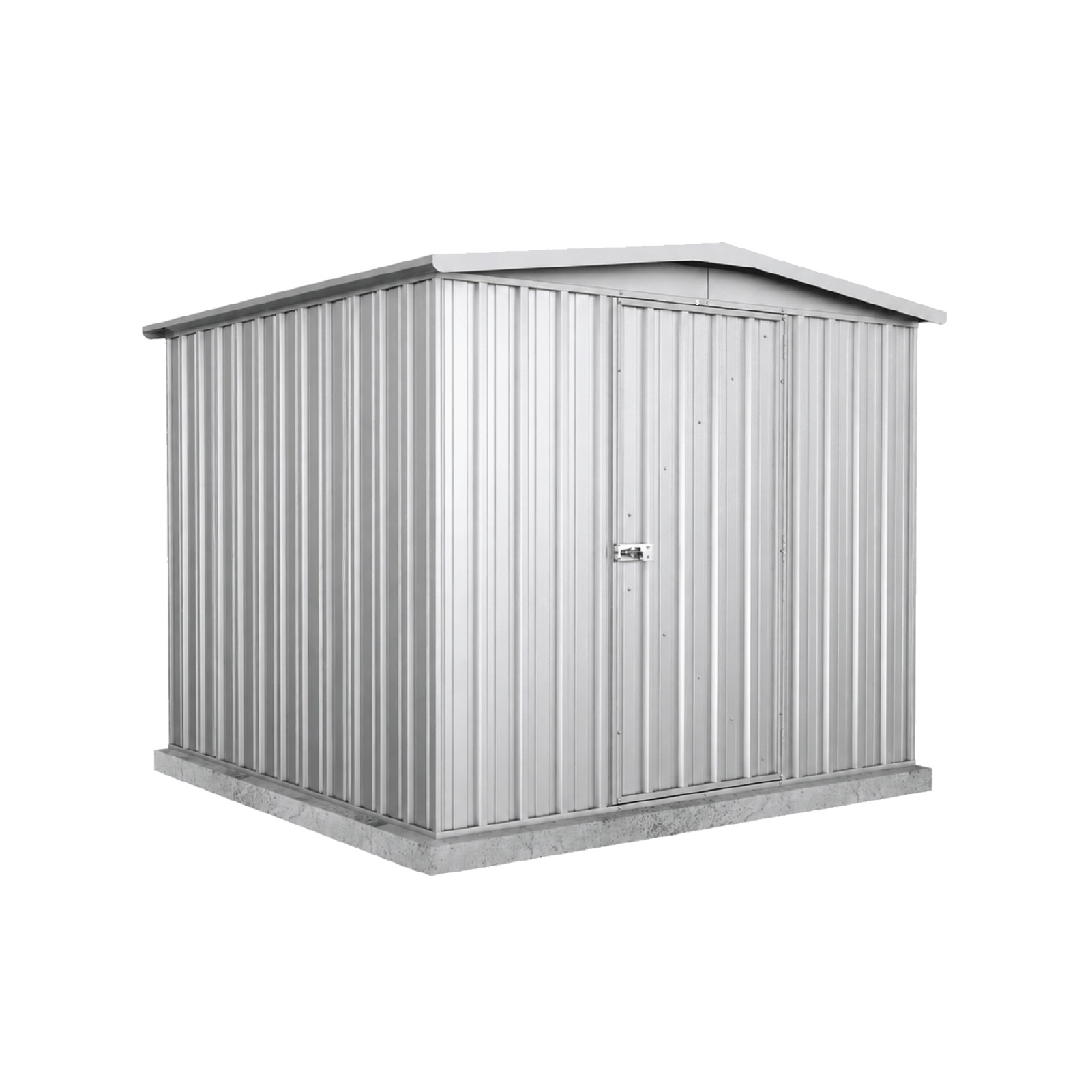 2.26mW x 2.18mD x 2.00mH Garden Shed Regent Single Door Zincalume