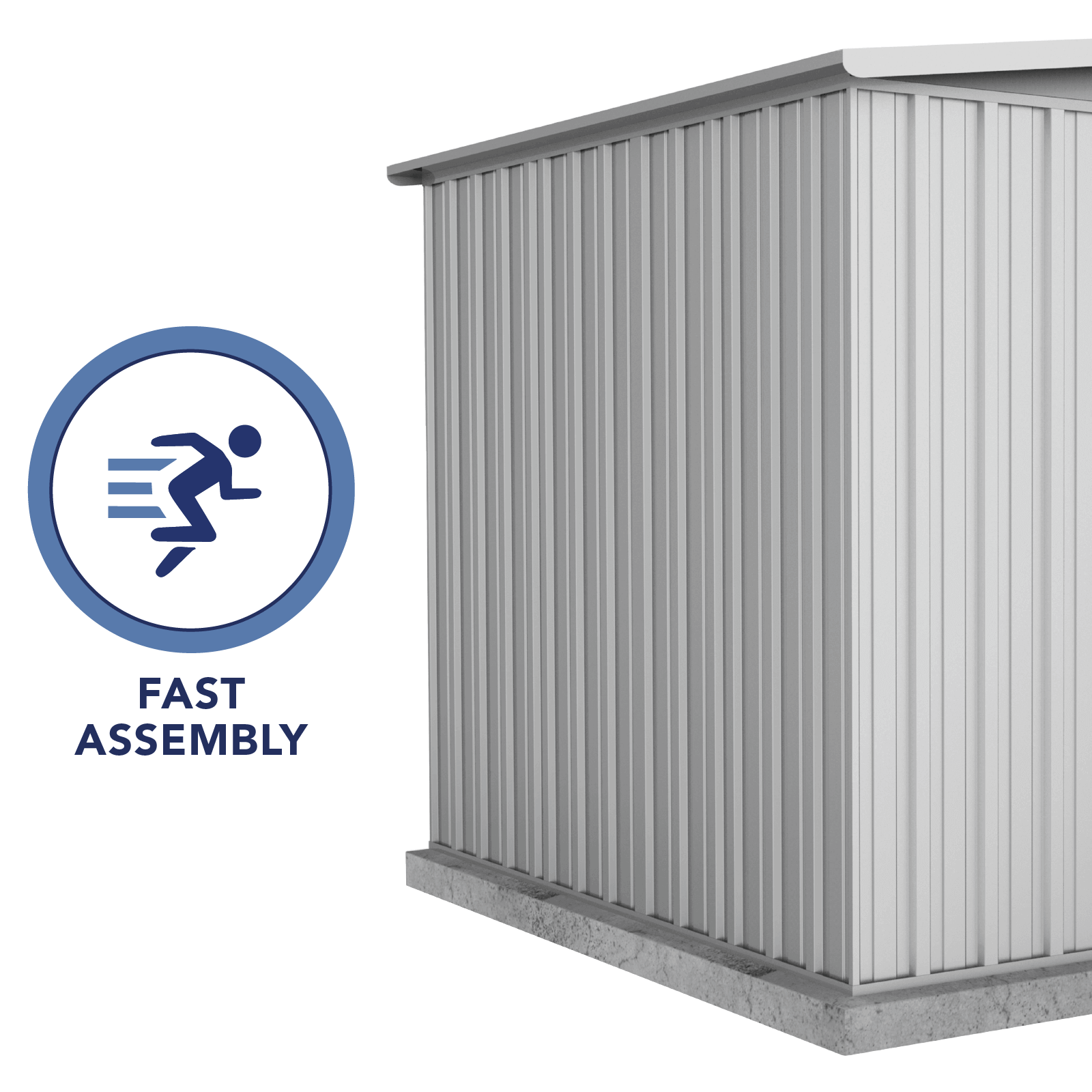 2.26mW x 2.18mD x 2.00mH Garden Shed Regent Single Door Zincalume