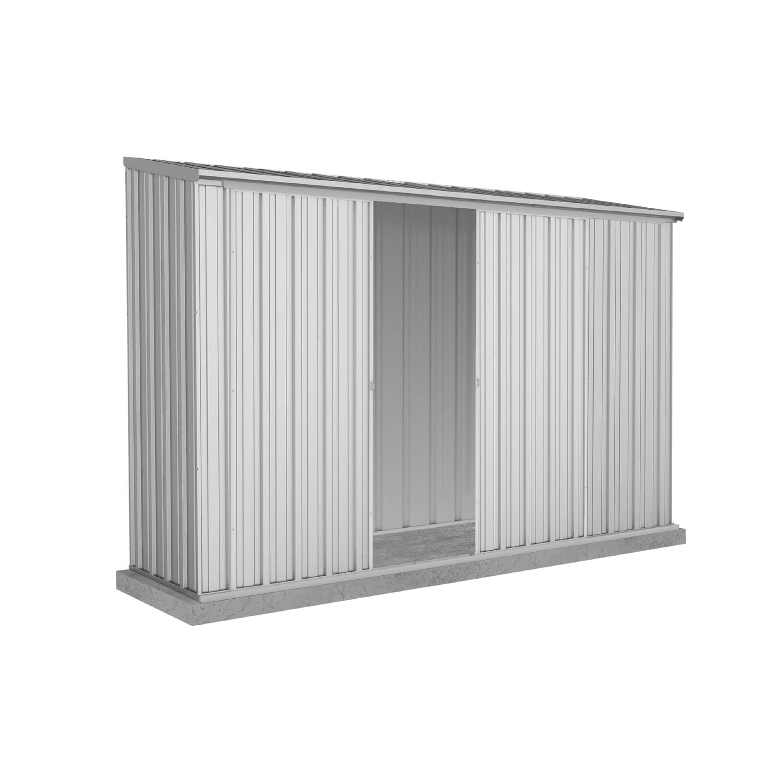 3.00mW x 0.78mD x 1.95mH Garden Shed Ezislider Double Door Zincalume