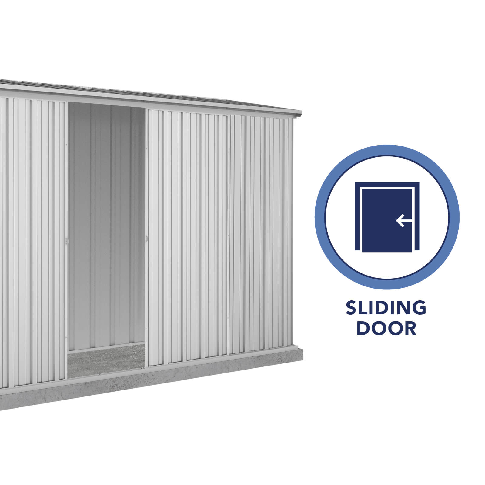3.00mW x 0.78mD x 1.95mH Garden Shed Ezislider Double Door Zincalume