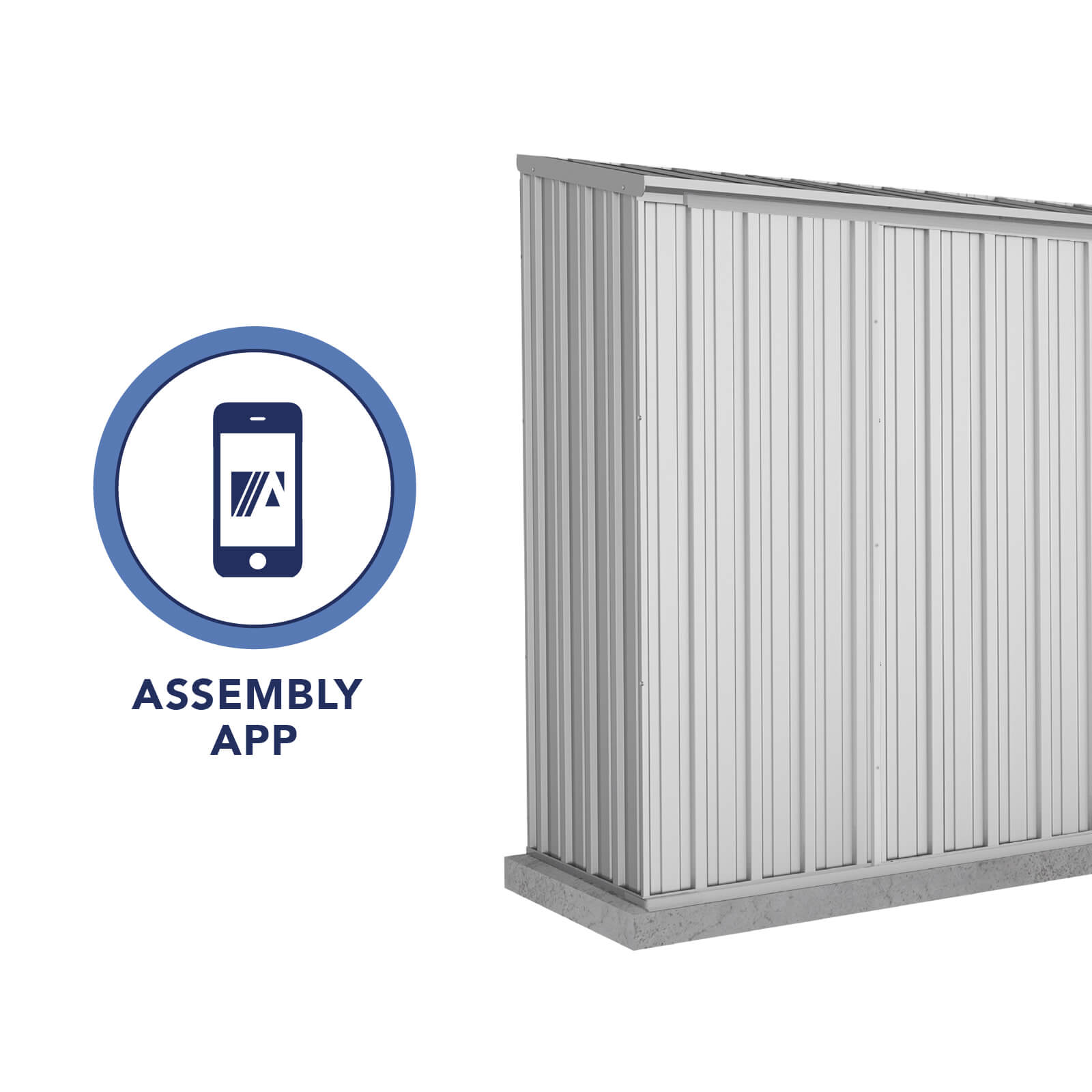 3.00mW x 0.78mD x 1.95mH Garden Shed Ezislider Double Door Zincalume