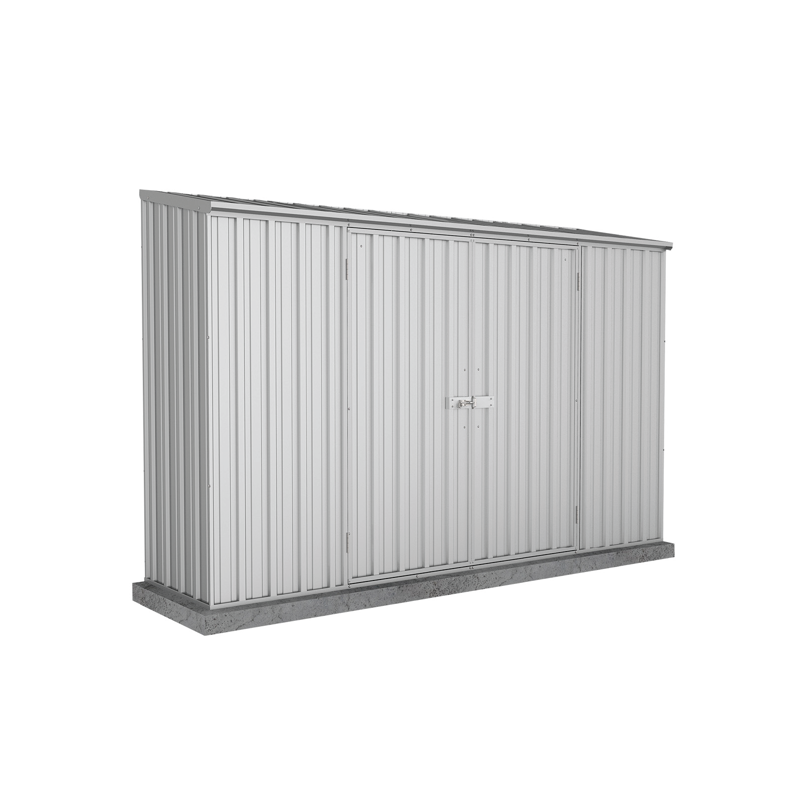 3.00mW x 0.78mD x 1.95mH Garden Shed Economy Double Door Zinc