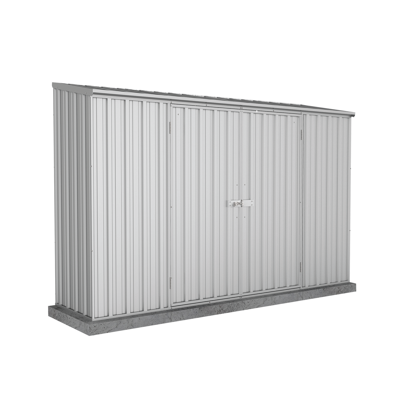3.00mW x 0.78mD x 1.95mH Garden Shed Space Saver Double Door Zincalume