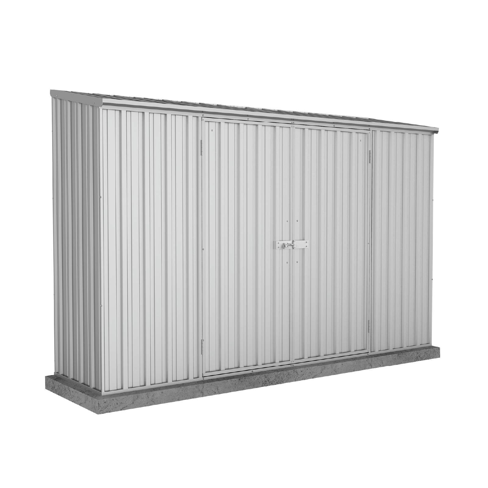 3.00mW x 0.78mD x 1.95mH Garden Shed Space Saver Double Door Zincalume