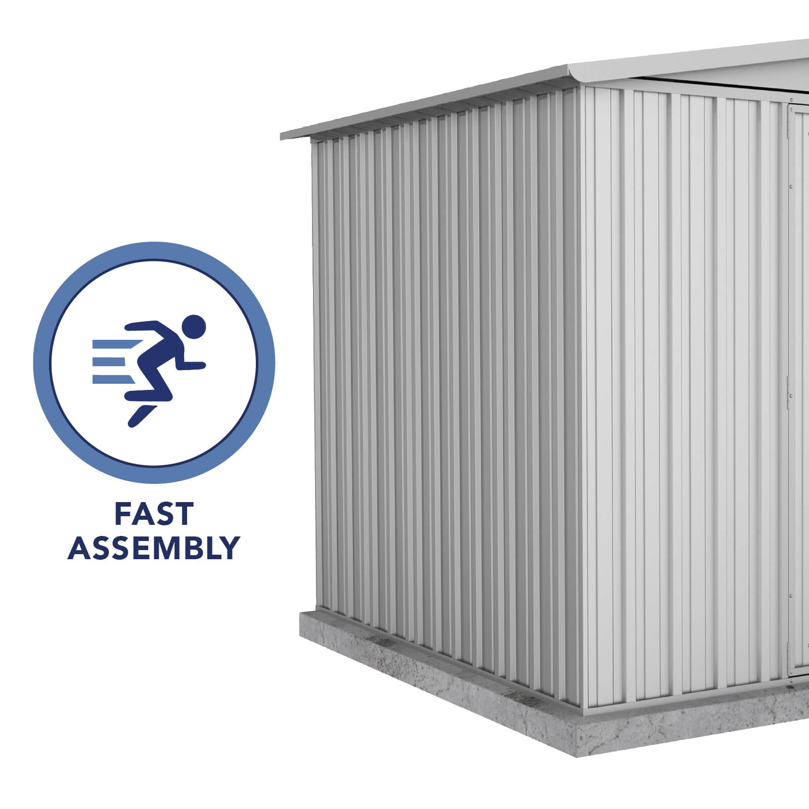 3.00mW x 2.18mD x 2.06mH Garden Shed Regent Double Door Zincalume