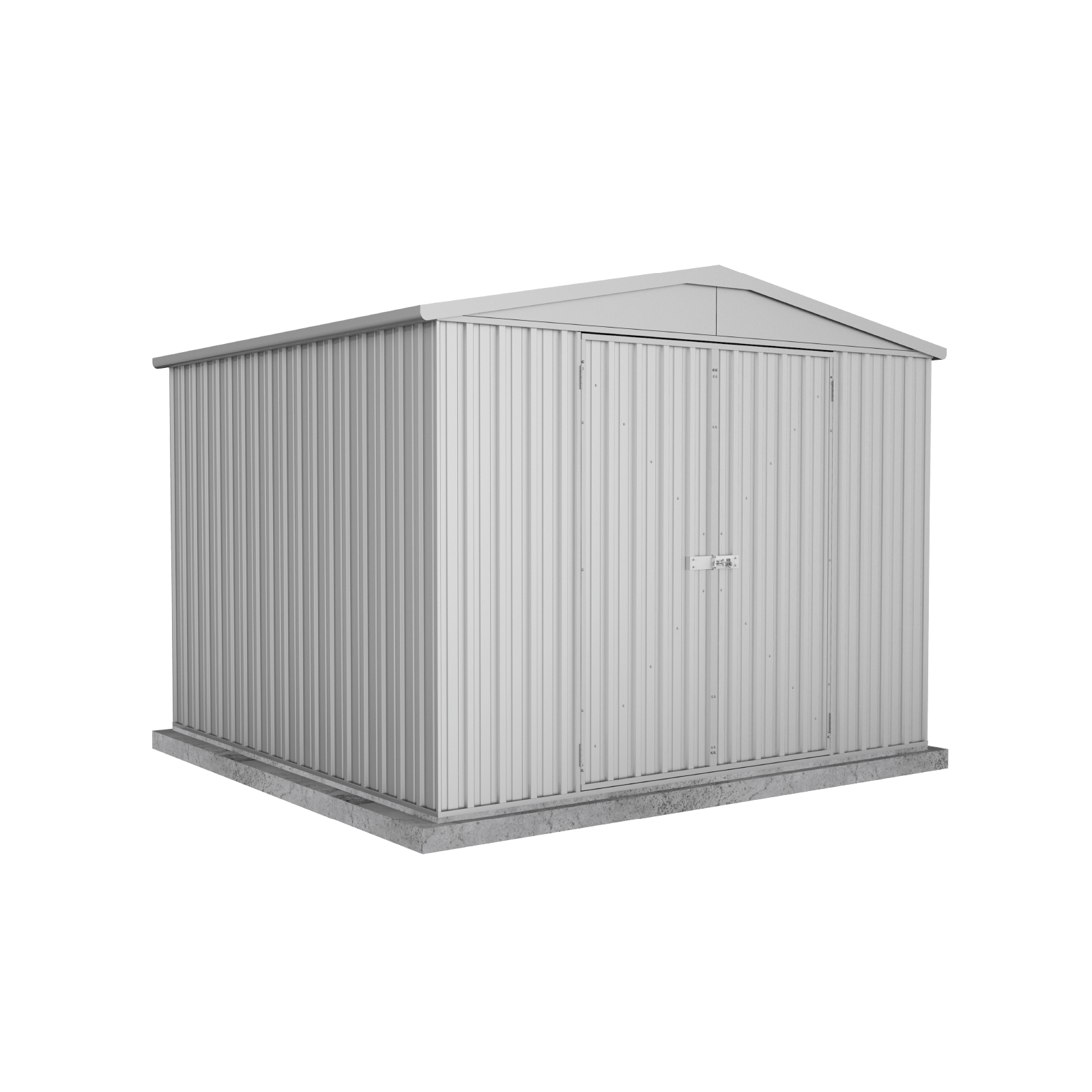 3.00mW x 2.92mD x 2.30mH Garden Shed Highlander Double Door Zincalume