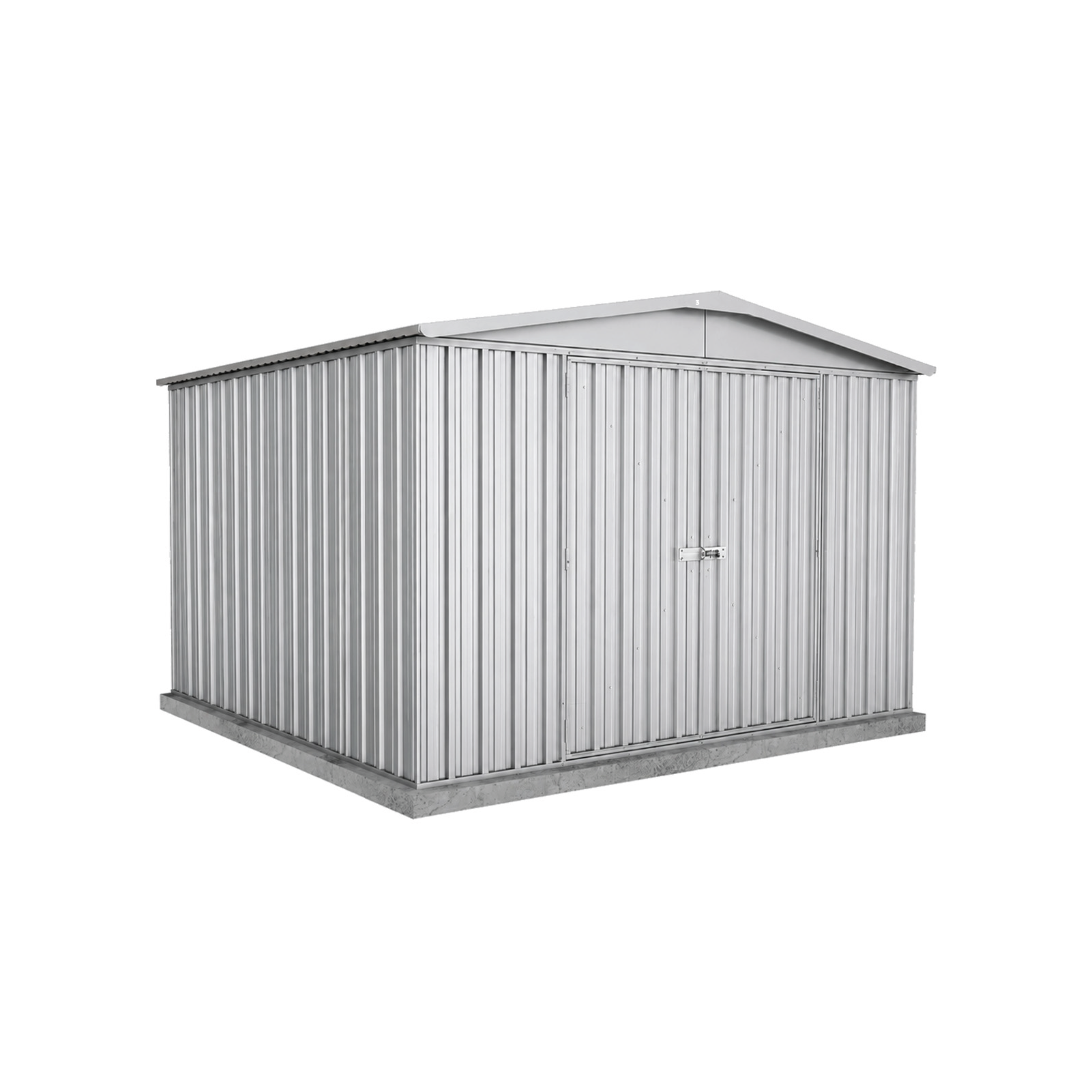 3.00mW x 2.92mD x 2.06mH Garden Shed Regent Double Door Zincalume