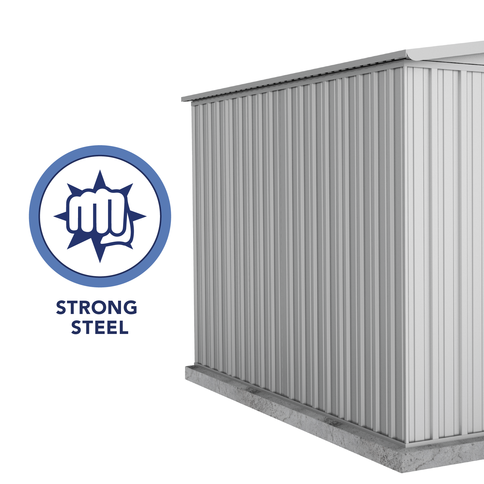 3.00mW x 2.92mD x 2.06mH Garden Shed Regent Double Door Zincalume