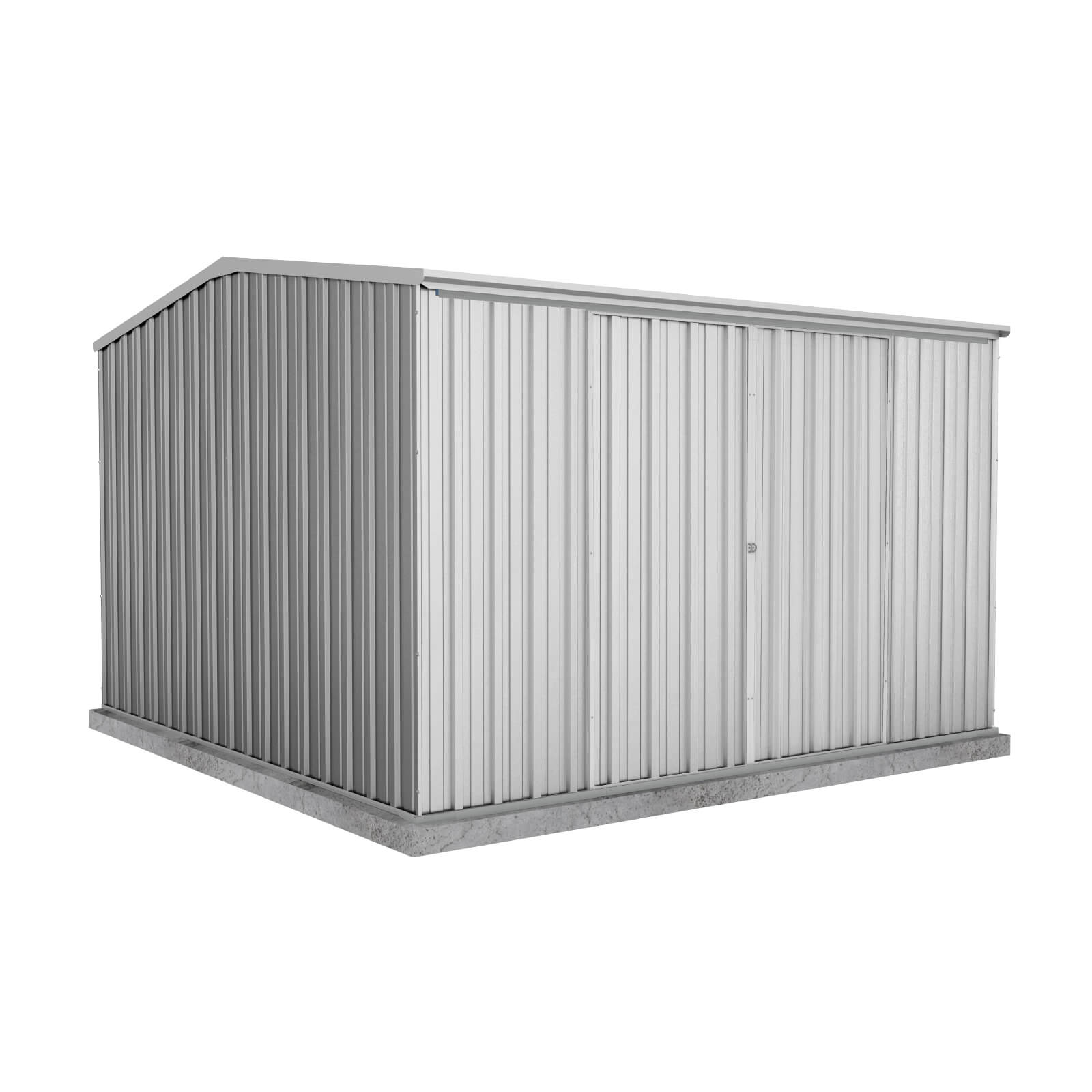 3.00mW x 3.00mD x 2.06mH Garden Shed Ezislider Double Door Zincalume
