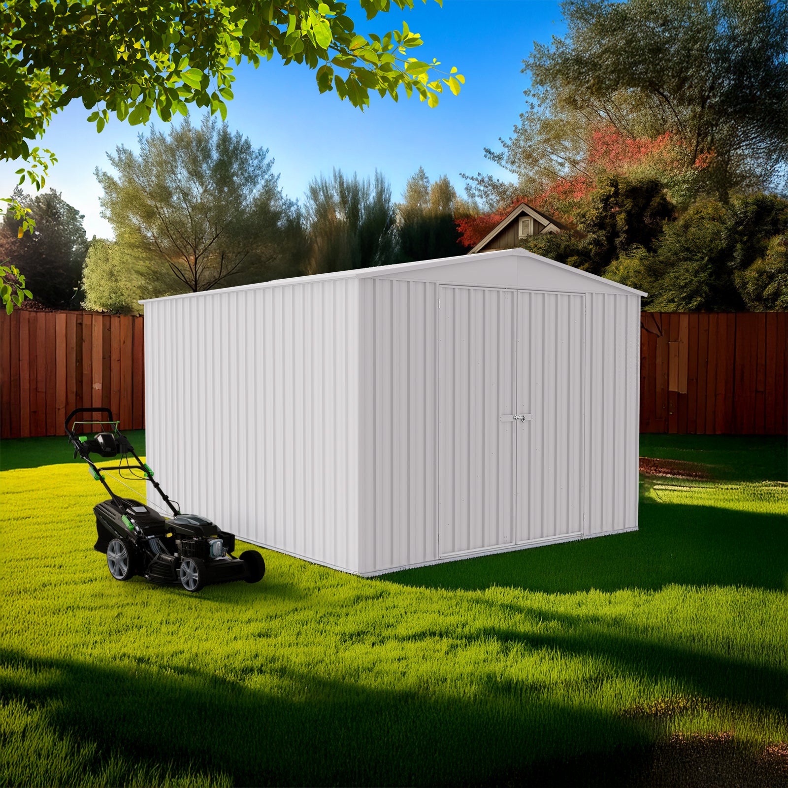 3.00mW x 3.66mD x 2.30mH Garden Shed Highlander Double Door Zincalume
