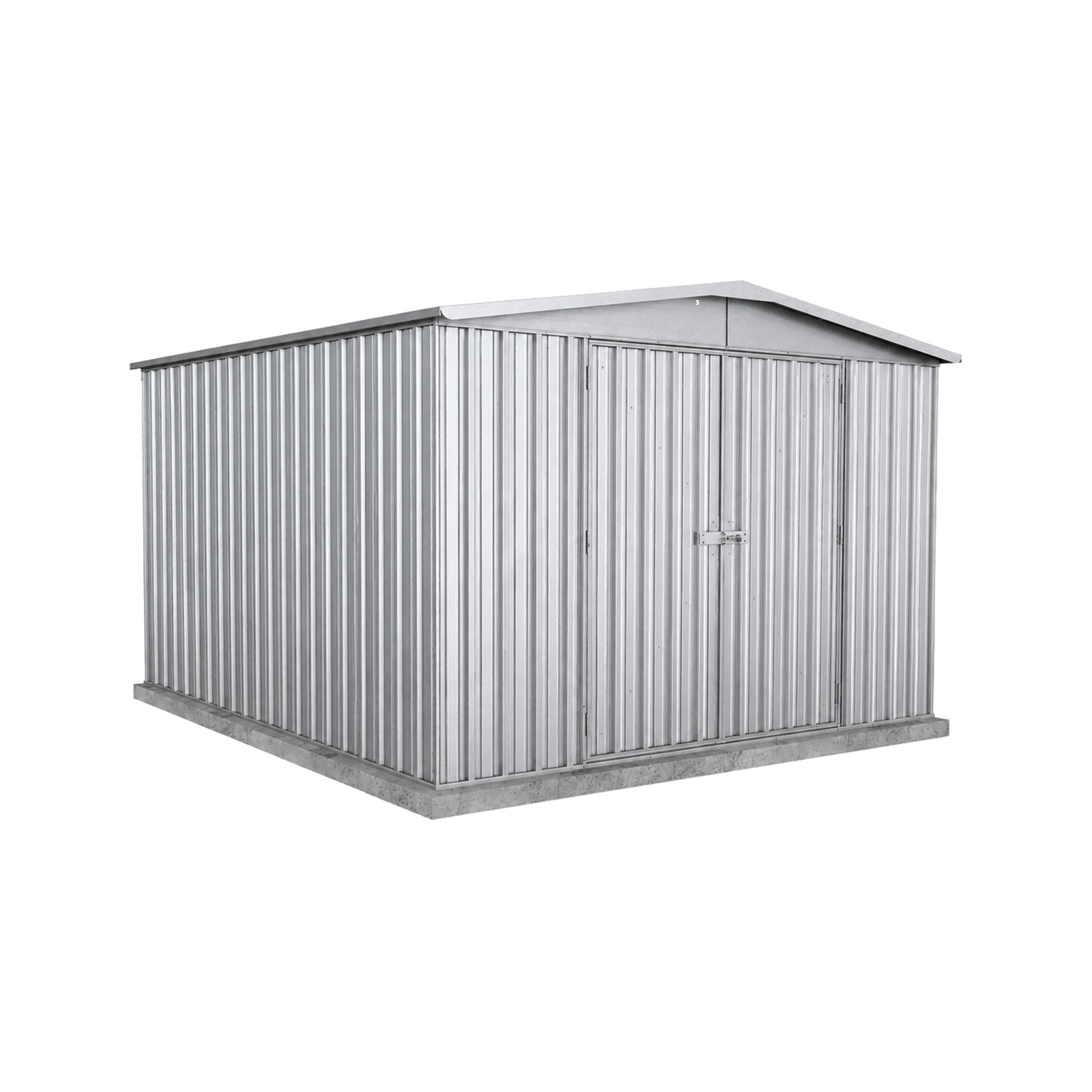 3.00mW x 3.66mD x 2.06mH Garden Shed Regent Double Door Zincalume