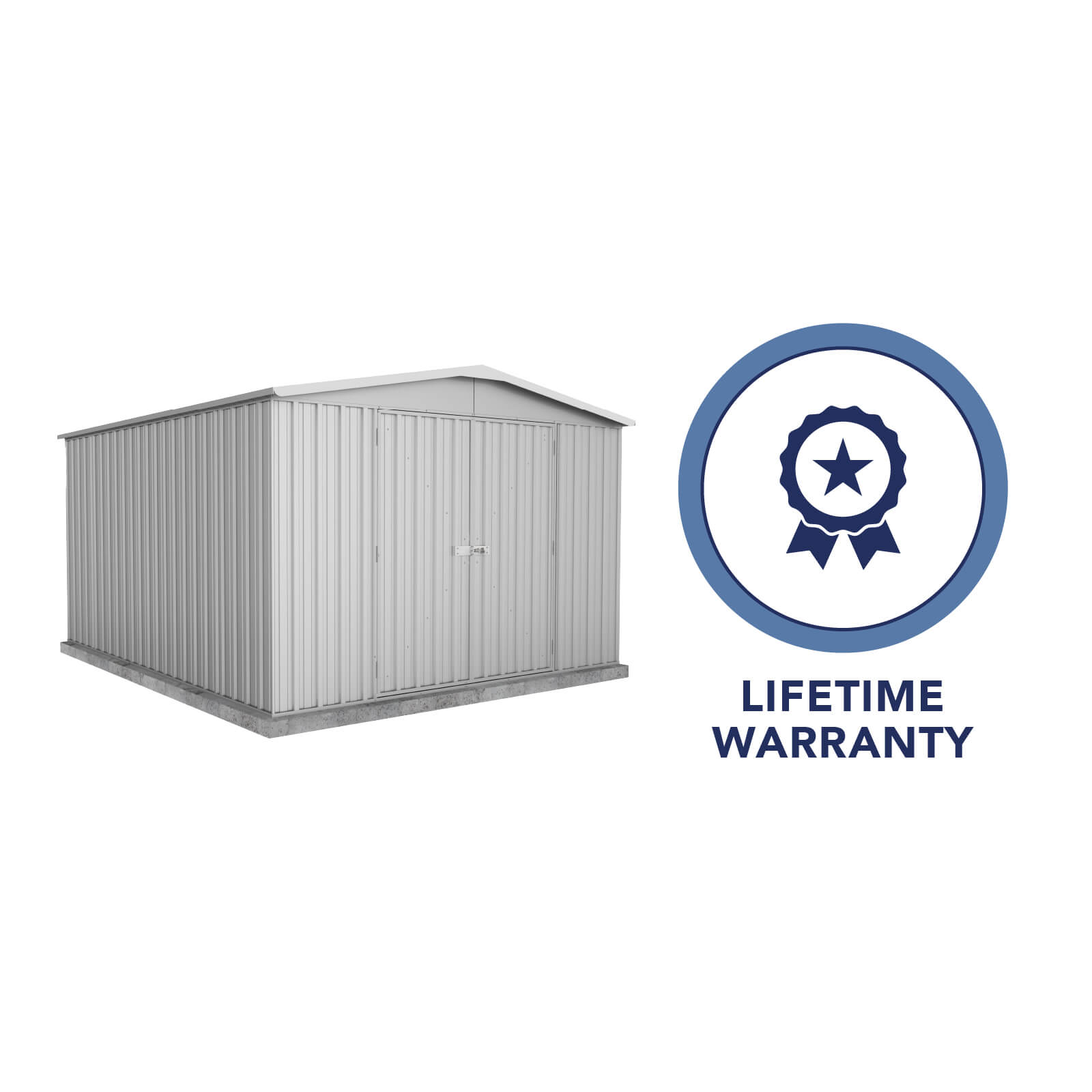 3.00mW x 3.66mD x 2.06mH Garden Shed Regent Single Door Zincalume