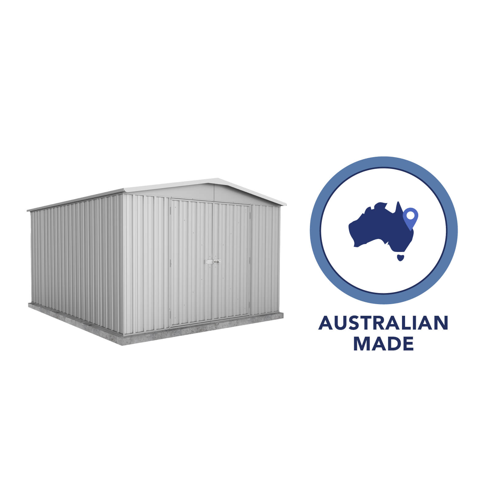 3.00mW x 3.66mD x 2.06mH Garden Shed Regent Single Door Zincalume