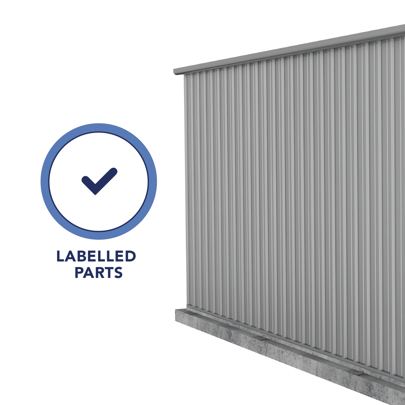3.00mW x 4.48mD x 2.30mH Garden Shed Highlander Double Door Zincalume