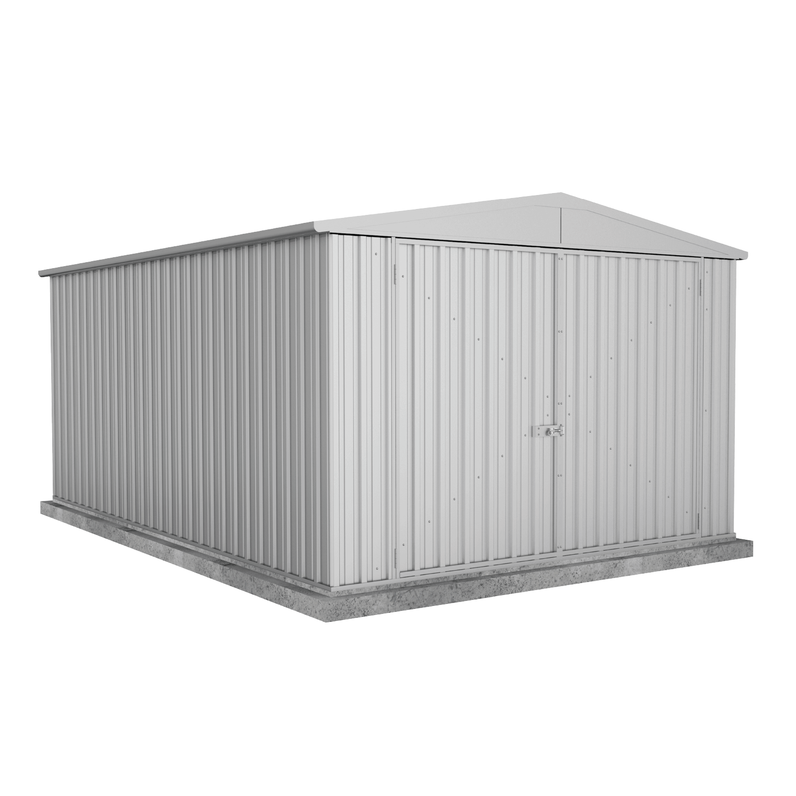 3.00mW x 4.48mD x 2.06mH Garden Shed Utility Double Door Zincalume