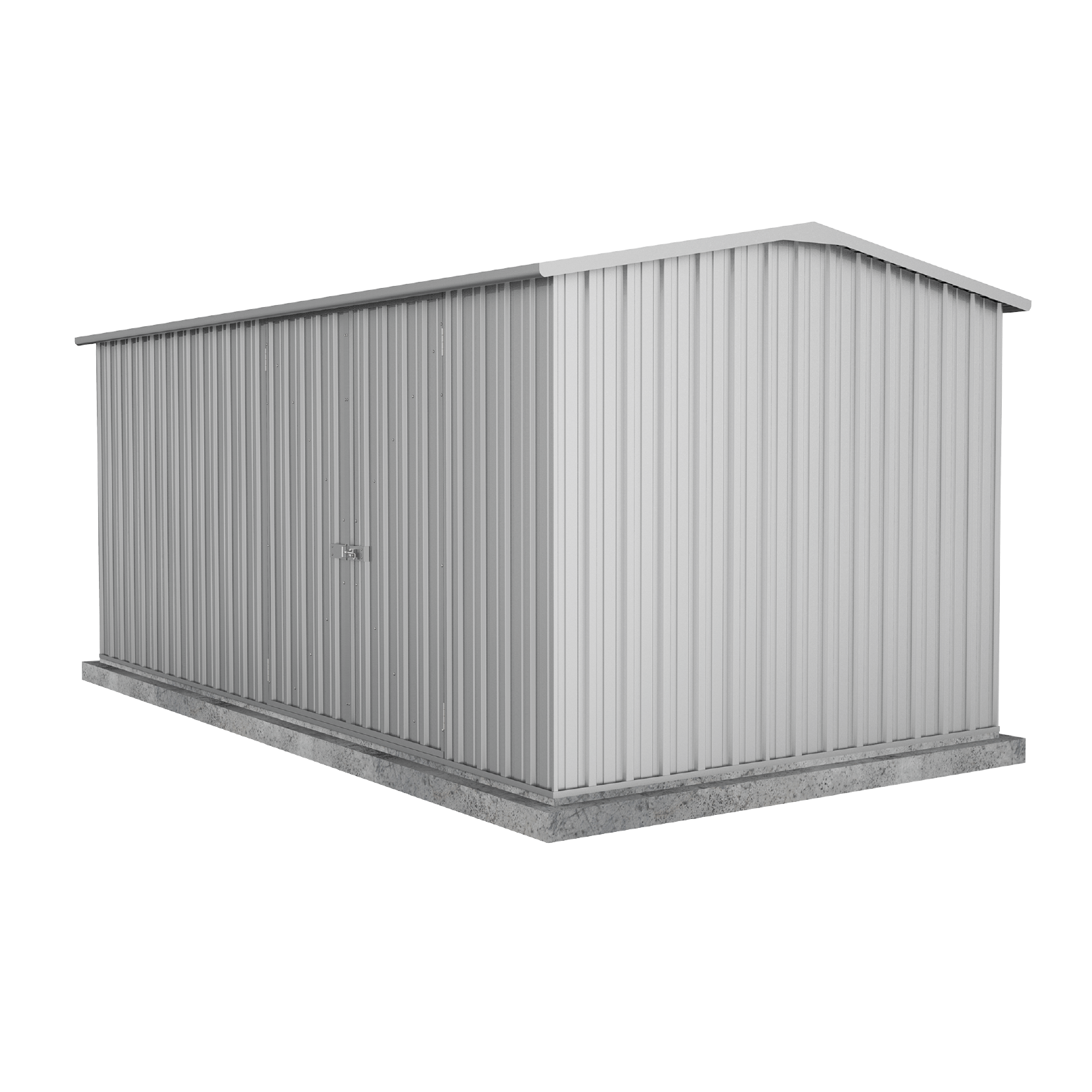 4.48mW x 2.26mD x 2.00mH Garden Shed Workshop Double Door Zincalume