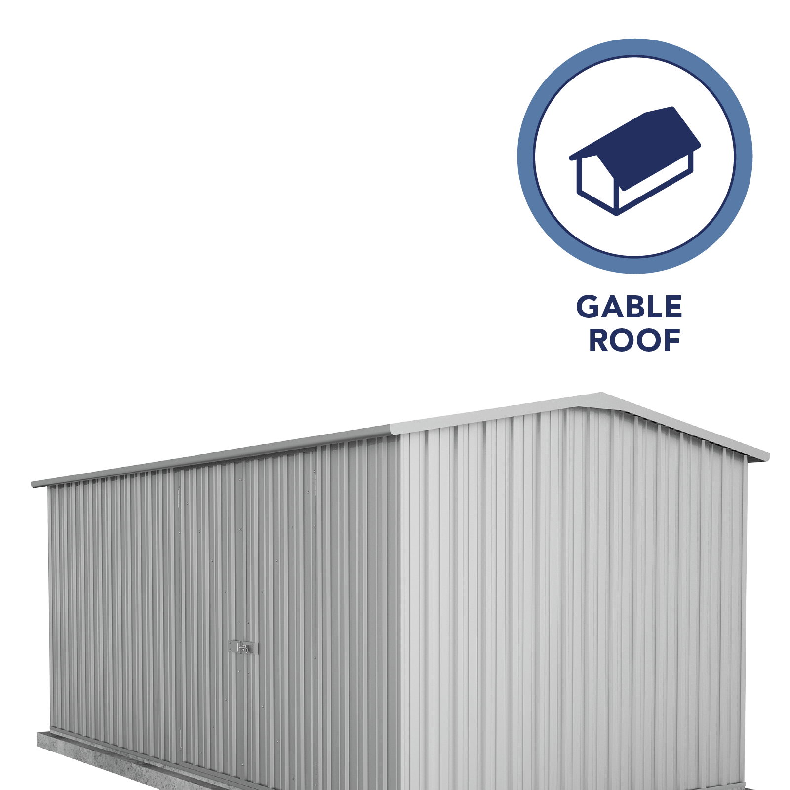 4.48mW x 2.26mD x 2.00mH Garden Shed Workshop Double Door Zincalume