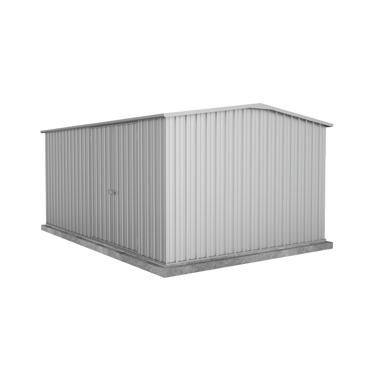 4.48mW x 3.00mD x 2.06mH Garden Shed Workshop Double Door Zincalume