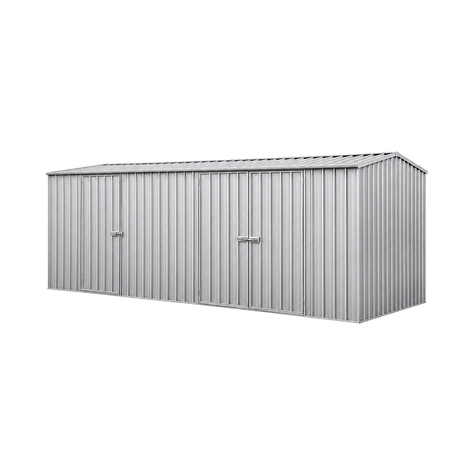 5.22mW x 2.26mD x 2.06mH Garden Shed Economy Three Door Zinc