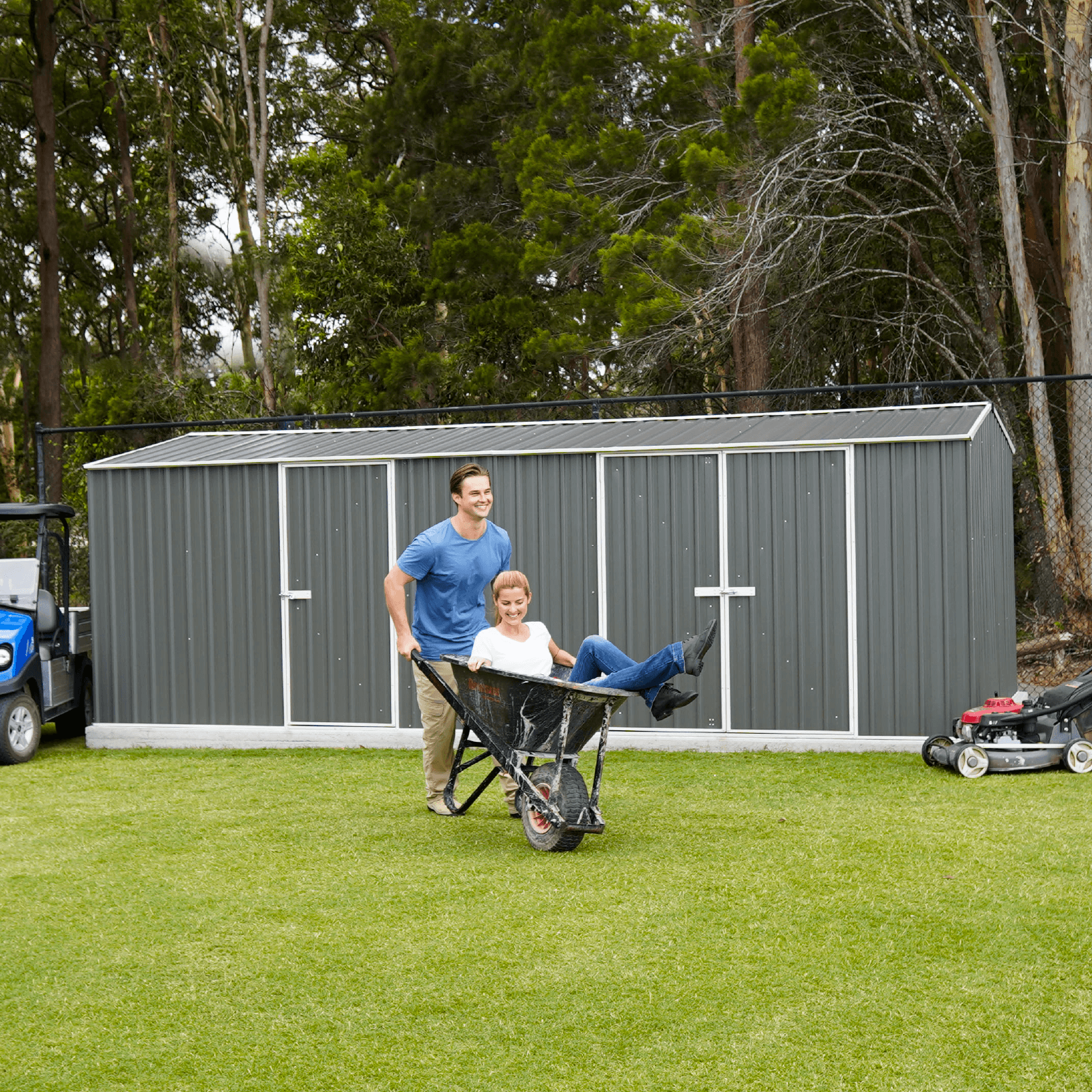 5.22mW x 2.26mD x 2.06mH Garden Shed Economy Three Door Zinc