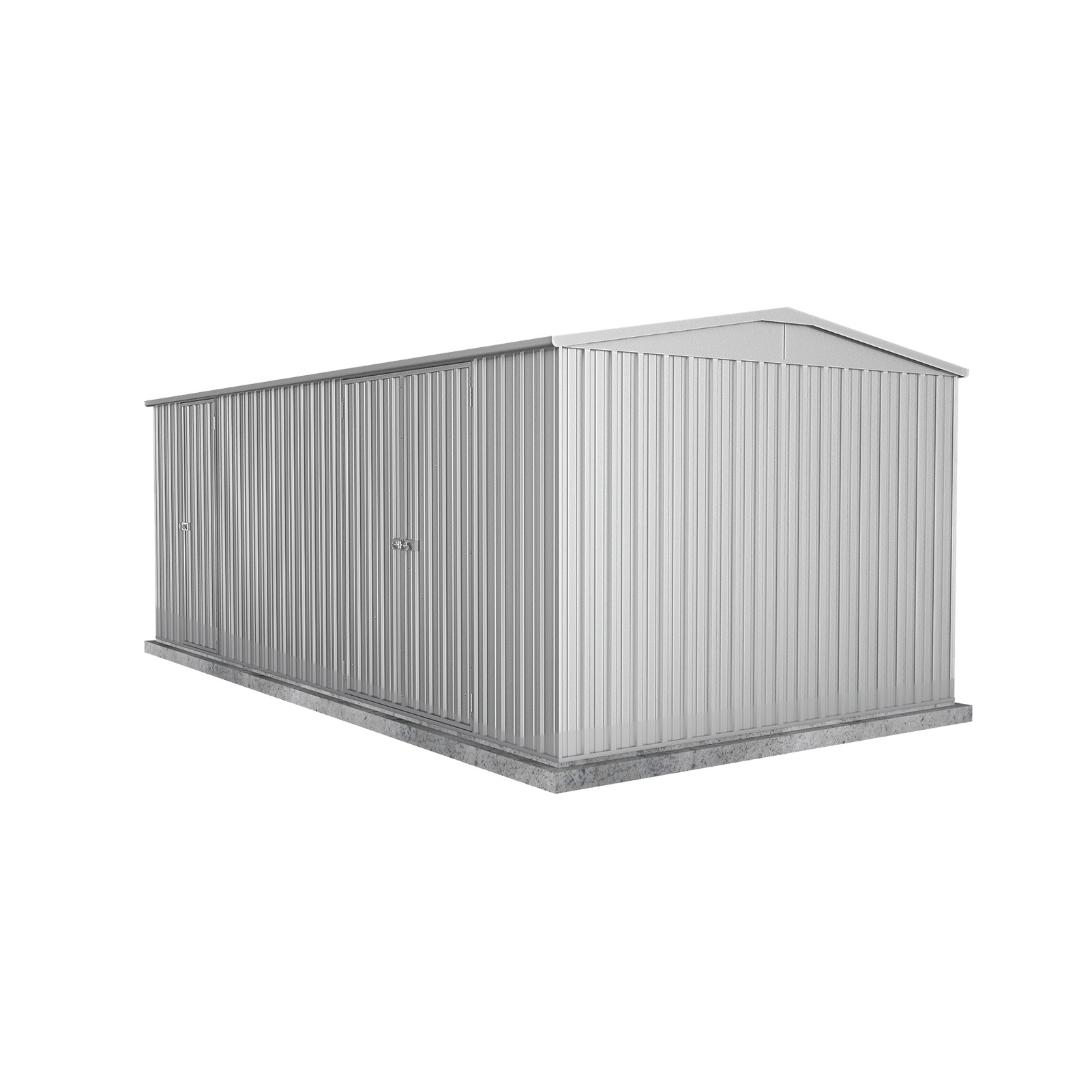 5.96mW x 3.00mD x 2.30mH Garden Shed Highlander Double Door Zincalume