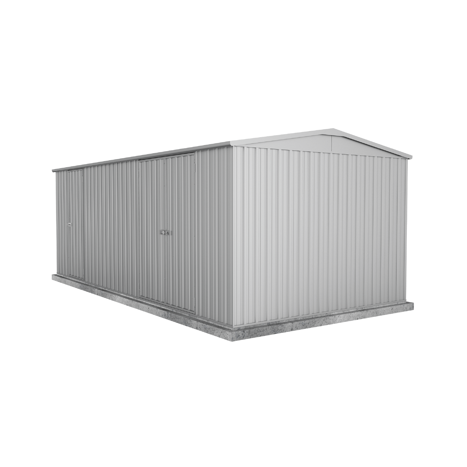 5.96mW x 3.00mD x 2.30mH Garden Shed Highlander Double Door Zincalume