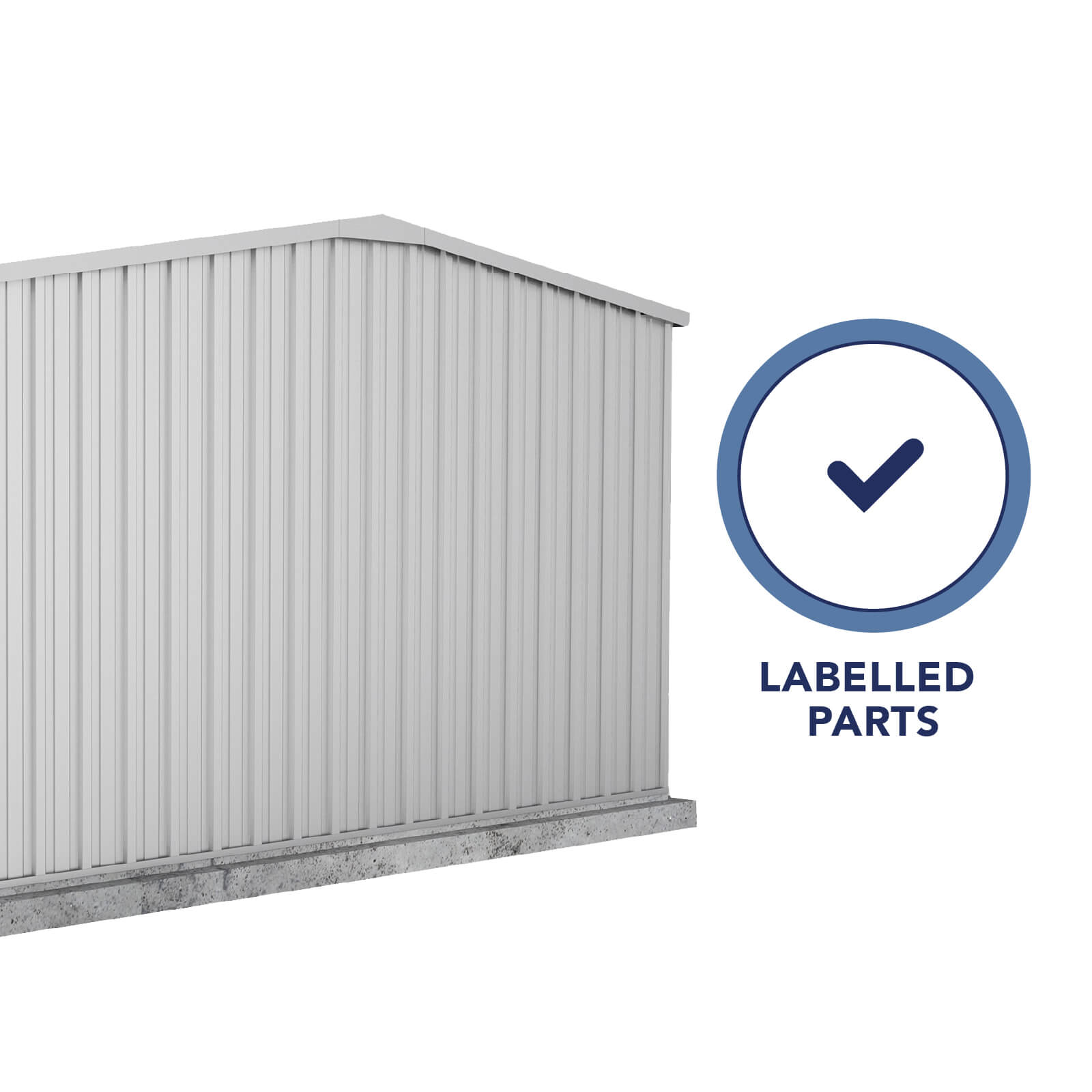 5.96mW x 3.0mD x 2.06mH Garden Shed Workshop Three Door Zincalume