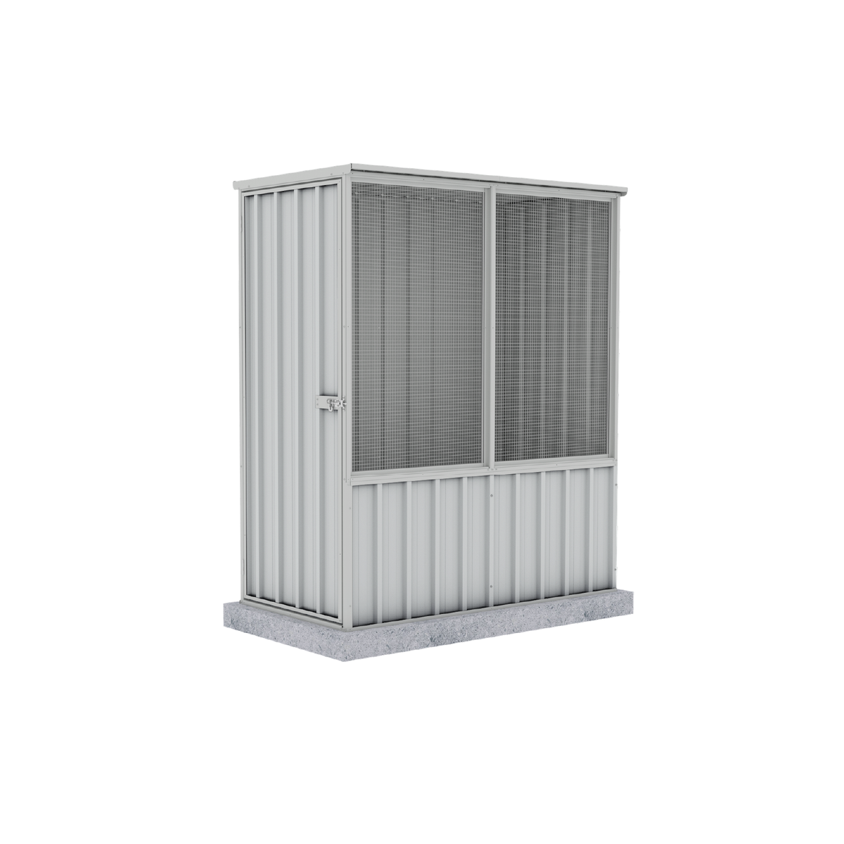 1.52mW x 0.78mD x 1.80mH Chicken Coop Flat Roof Single Door Zincalume