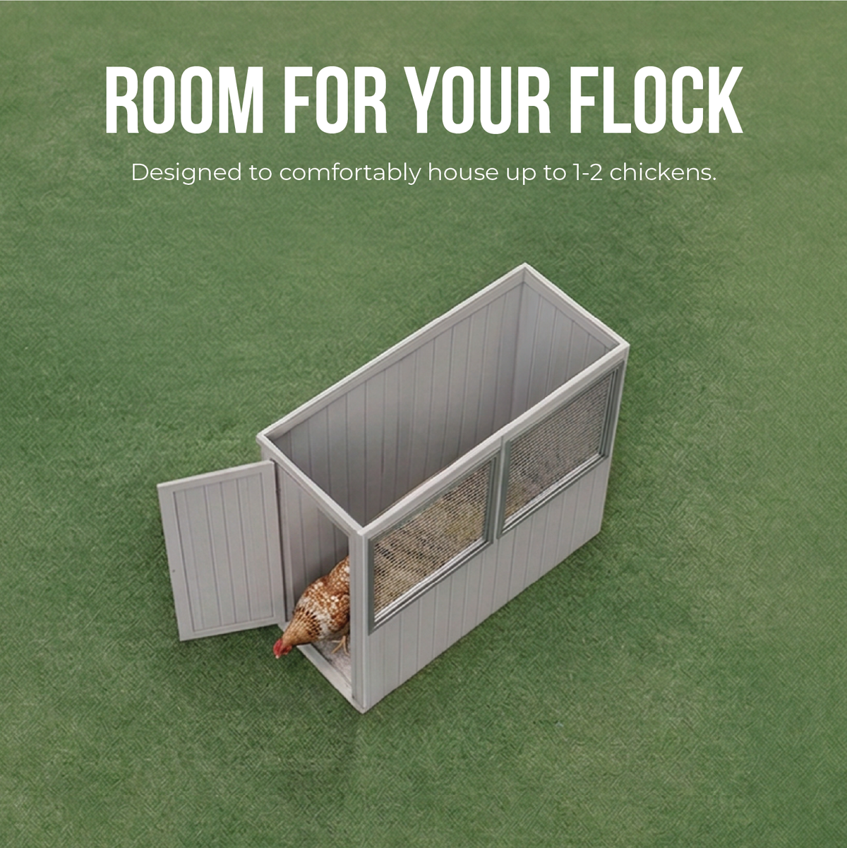 1.52mW x 0.78mD x 1.80mH Chicken Coop Flat Roof Single Door Zincalume