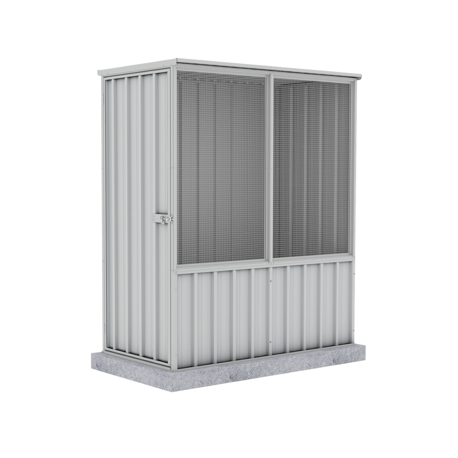 1.52mW x 0.78mD x 1.80mH Chicken Coop Flat Roof Single Door Zincalume
