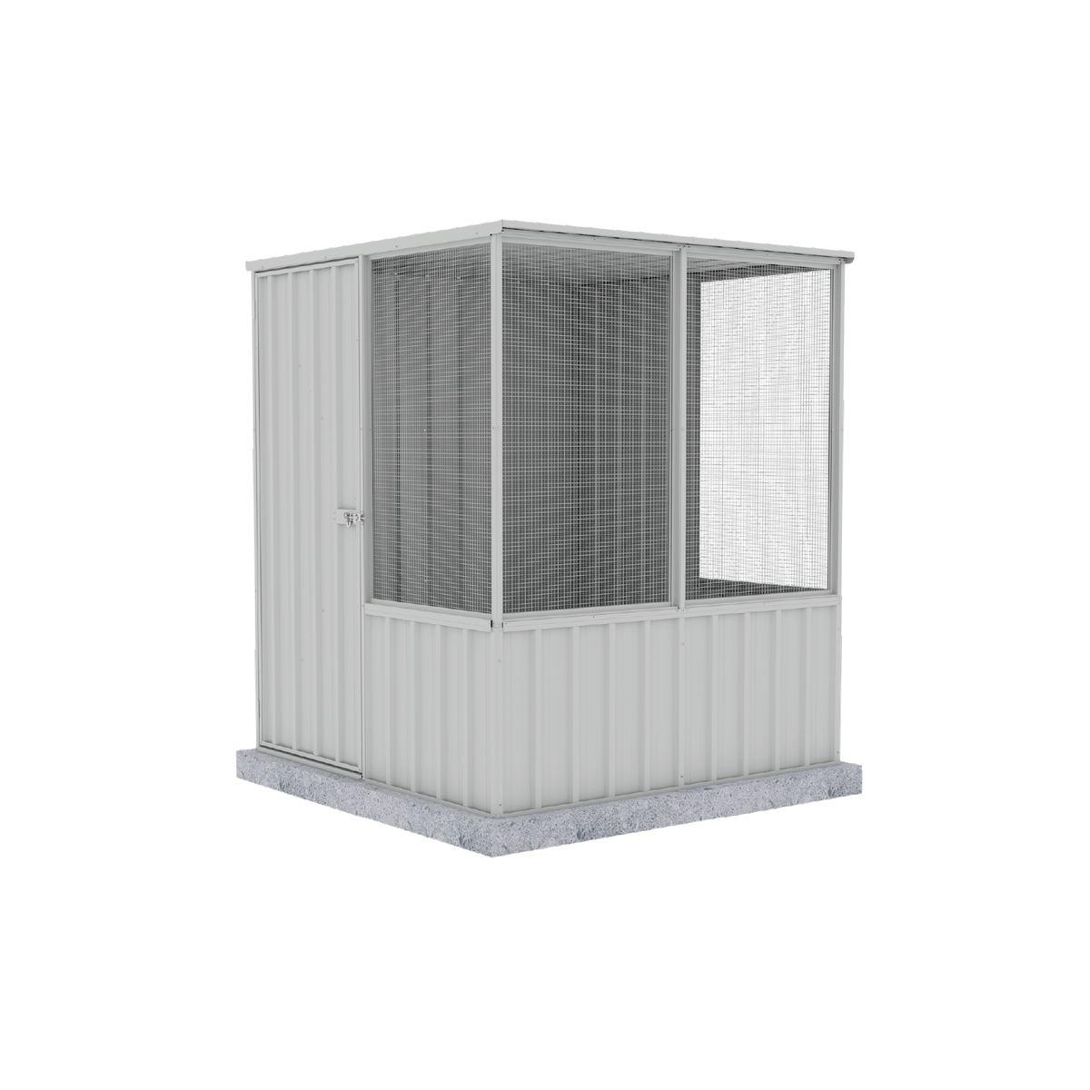 1.52mW x 1.52mD x 1.80mH Chicken Coop Flat Roof Single Door Zincalume