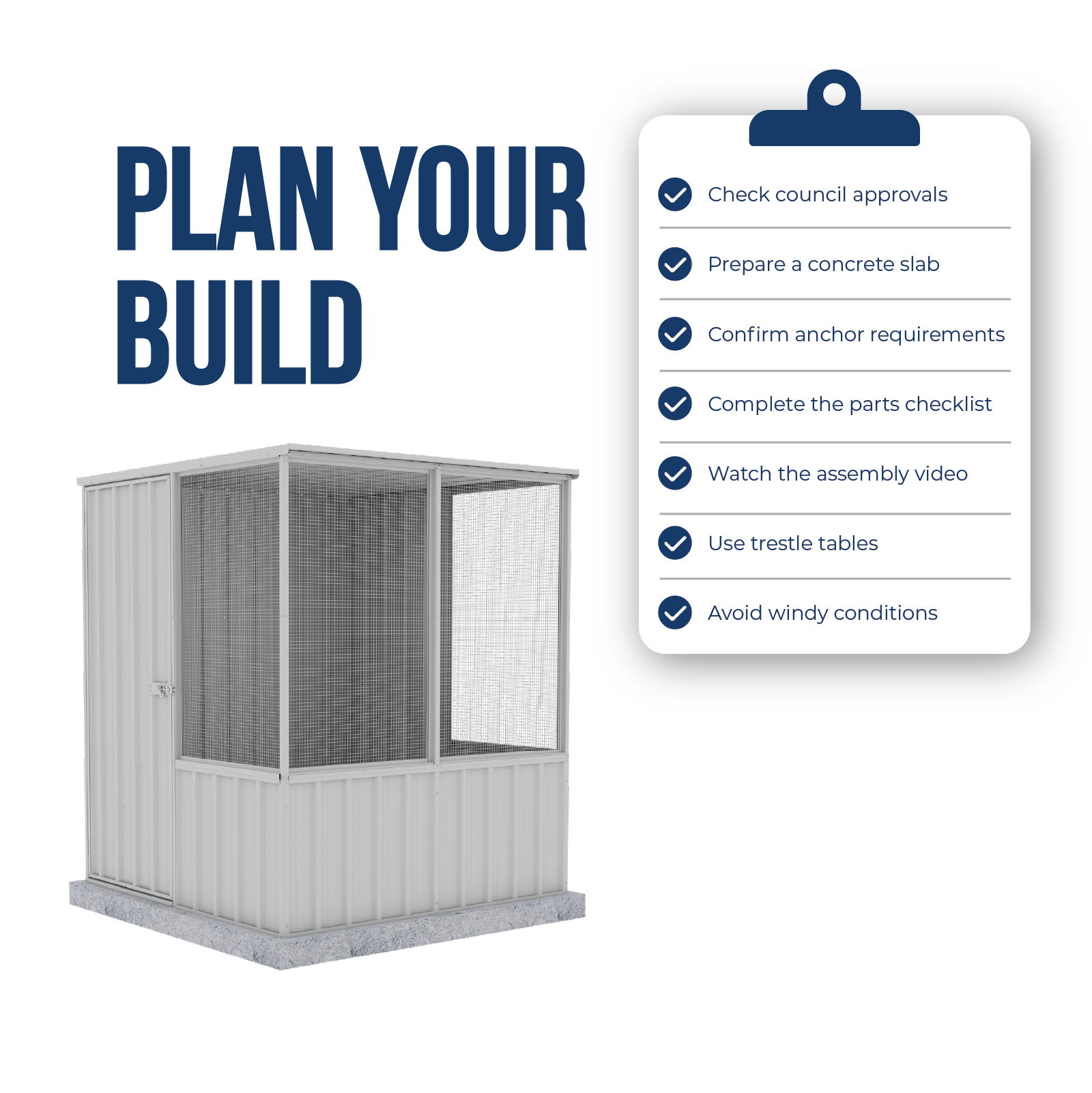 1.52mW x 1.52mD x 1.80mH Chicken Coop Flat Roof Single Door Zincalume
