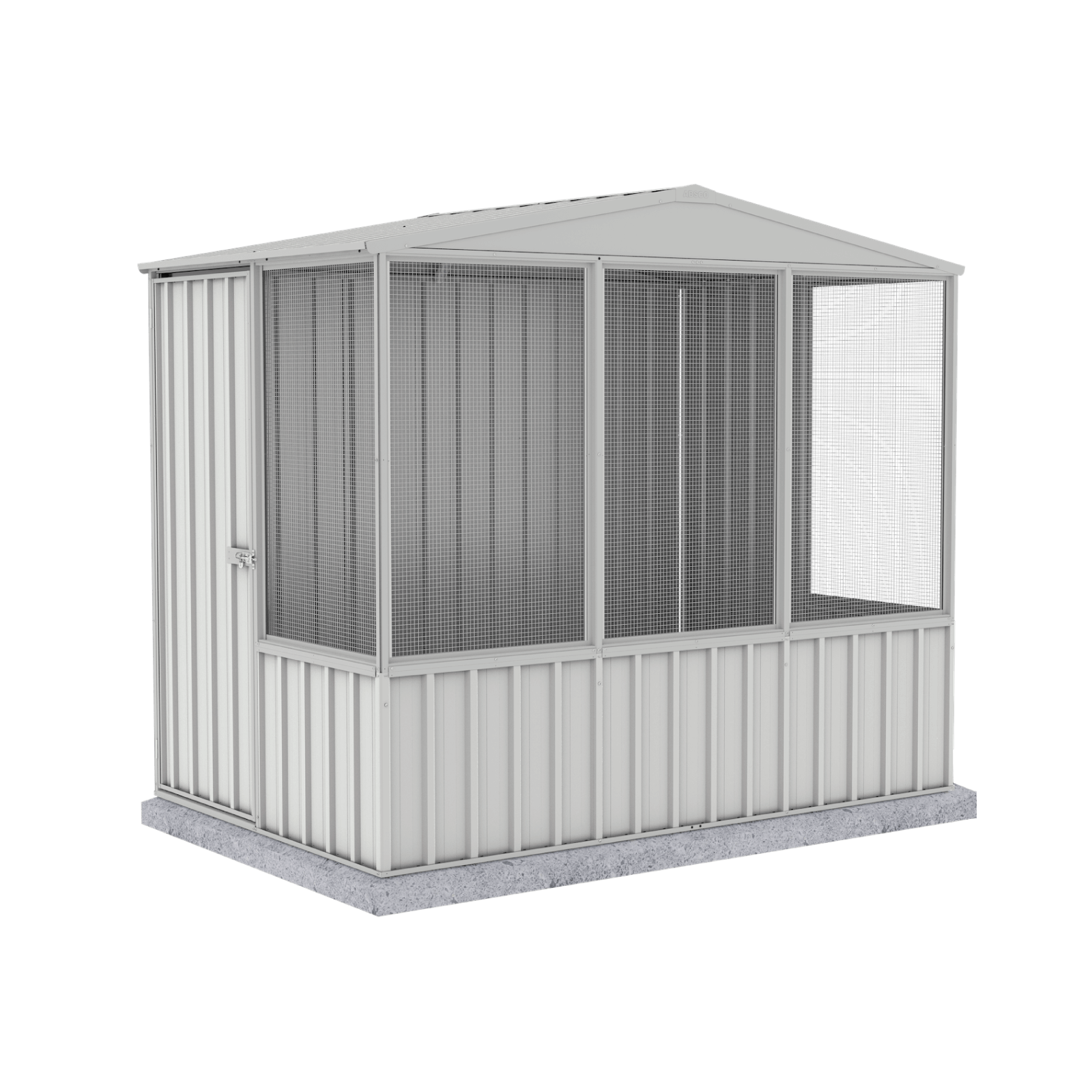 2.26mW x 1.52mD x 2.00mH Chicken Coop Gable Roof Single Door Zincalume