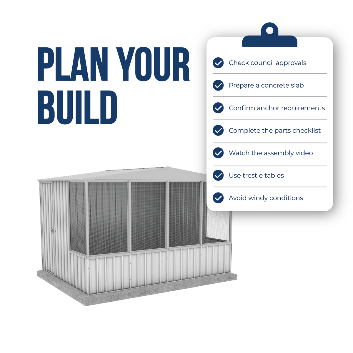 3.00mW x 2.22mD x 2.06mH Chicken Coop Gable Roof Single Door Zincalume