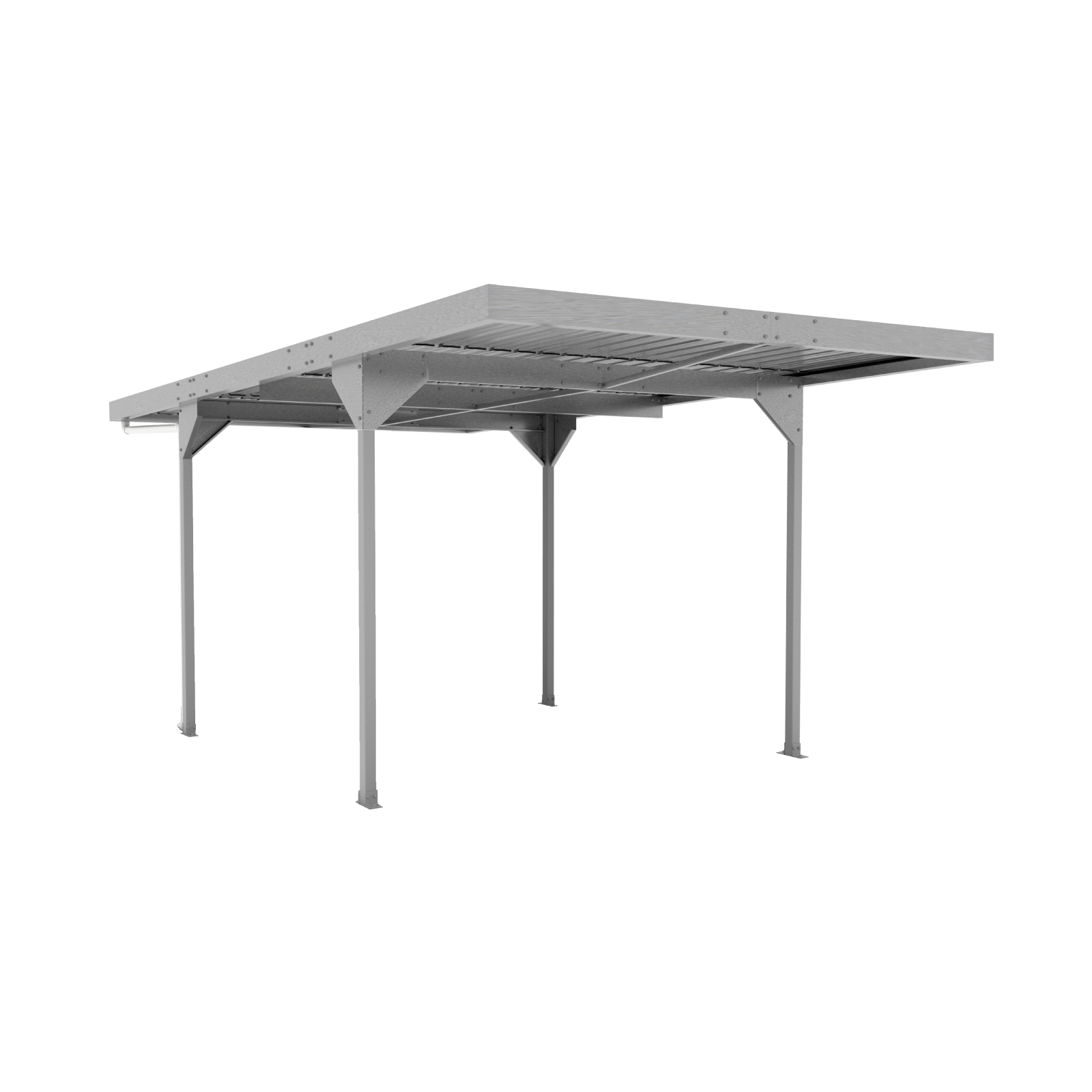 3.00mW x 5.50mD x 2.25mH Single Boxed Skillion Carport Zincalume
