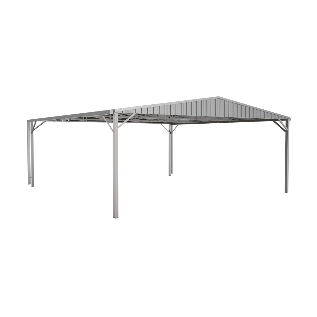 Abrioページ Absco Sheds 6.00m x 6.00m x 2.98m Double Gable Carport Zincalume