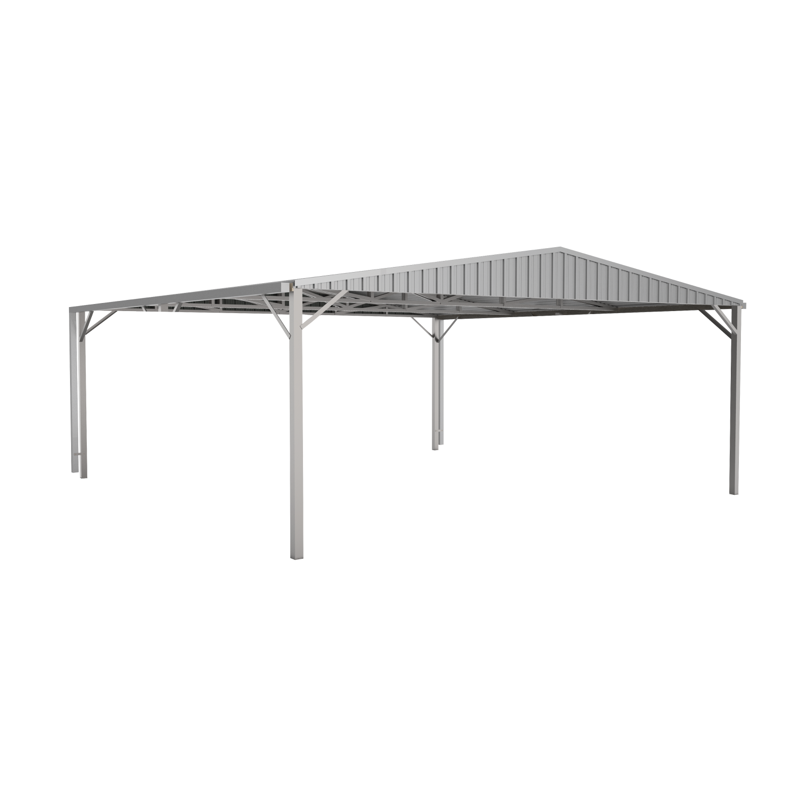 6.00mW x 6.00mD x 2.98mH Double Gable Carport Zincalume
