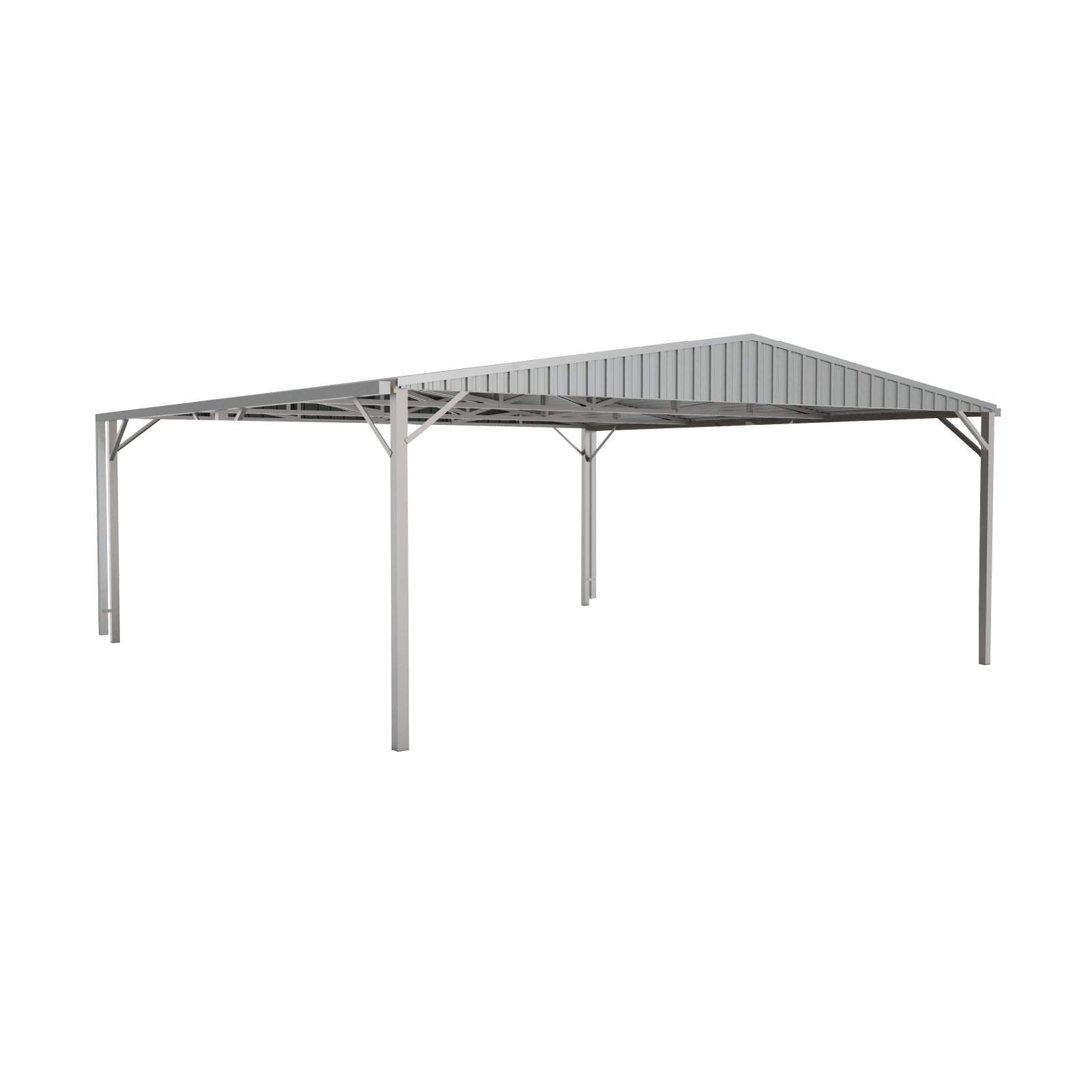 6.00mW x 6.00mD x 2.98mH Double Gable Carport Zincalume