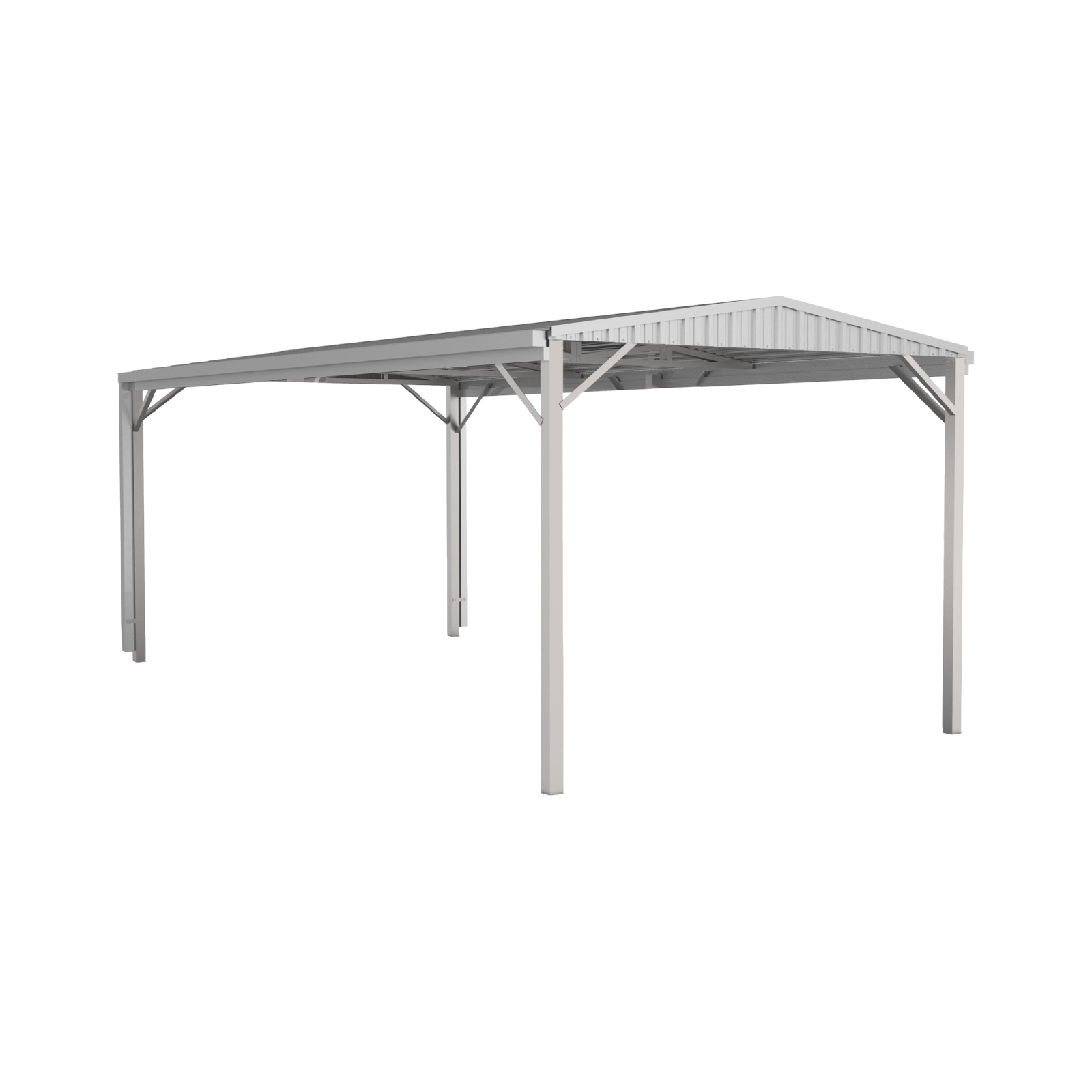 3.00mW x 6.00mD x 2.66mH Single Gable Carport Zincalume