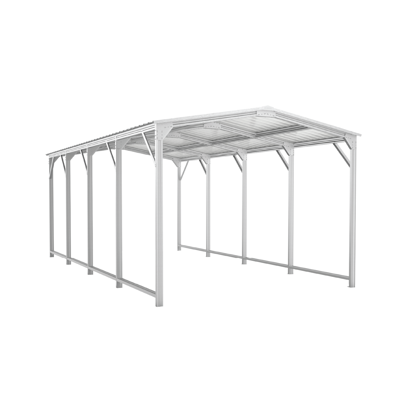 3.03mW x 5.87mD x 2.44mH Single Gable Carport Zincalume
