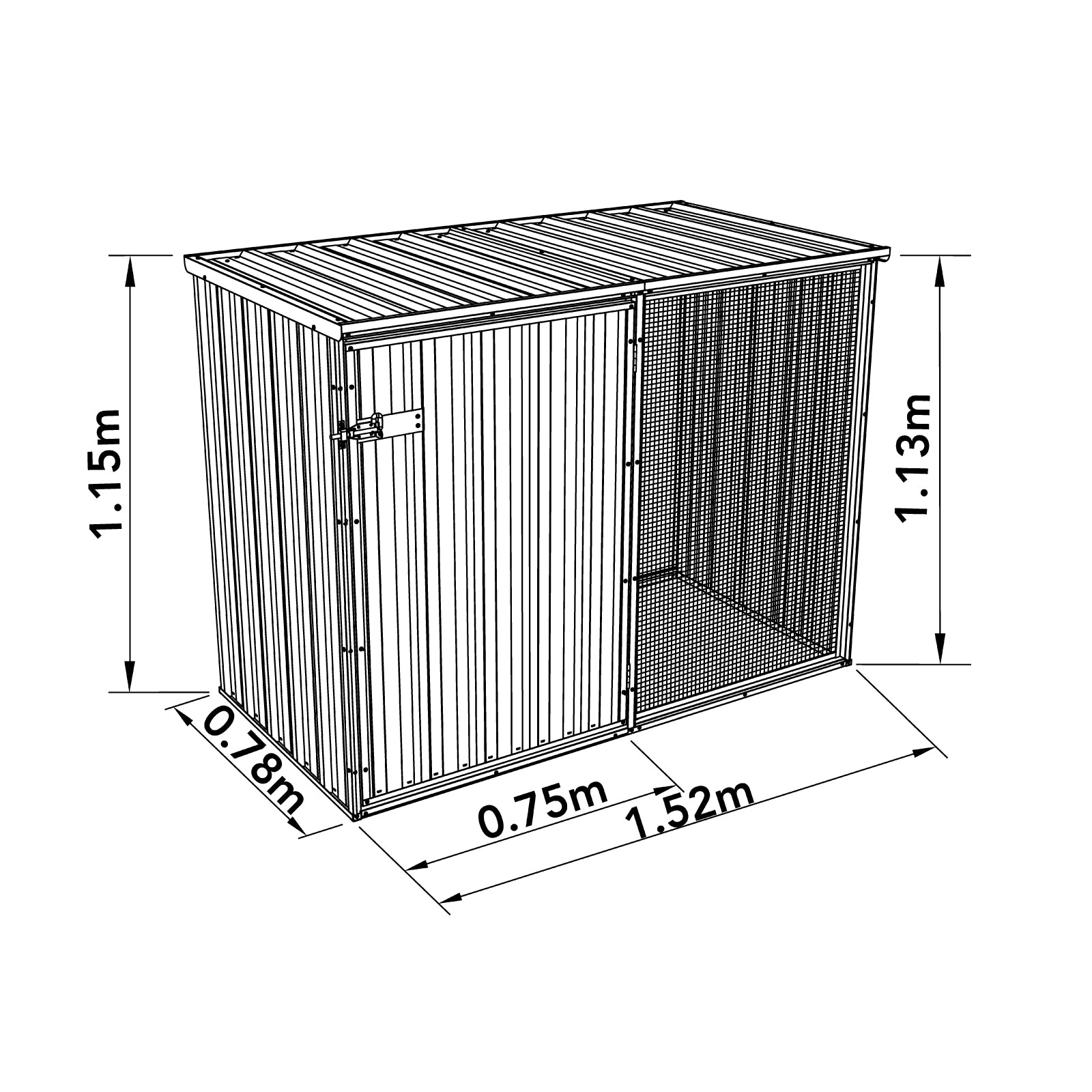 Outlet - 1.52mW x 0.78mD x 1.15mH Chicken Coop Flat Roof - Single Door Zincalume