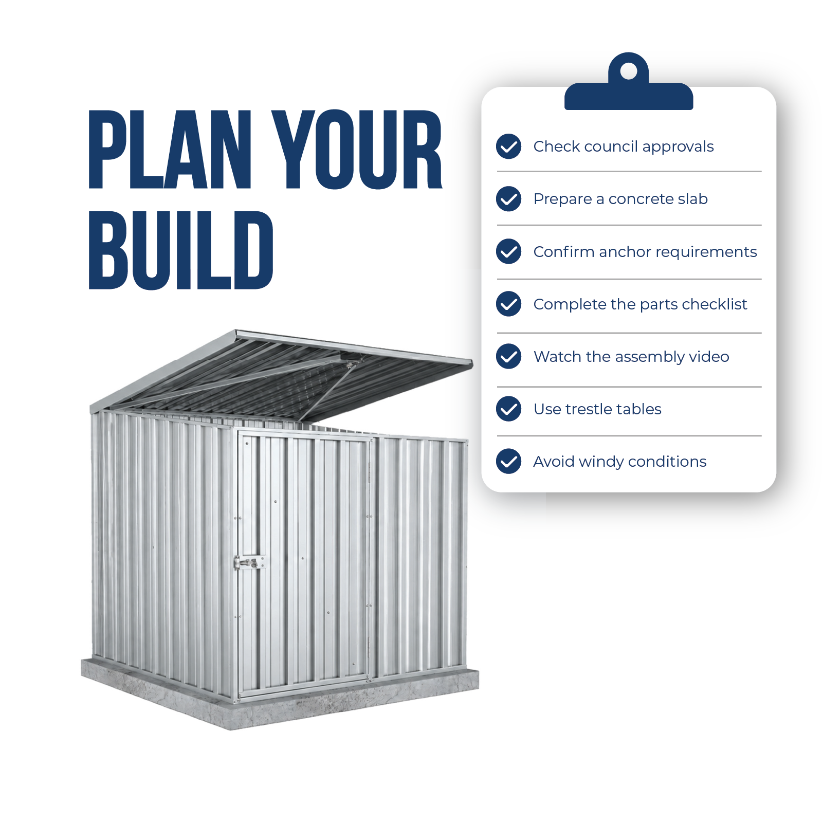 1.52mW x 1.52mD x 1.49mH Pool Pump Cover Single Door Zincalume